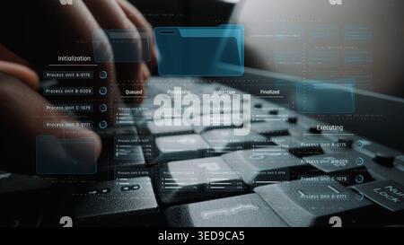 Task management workflow dashboard visualizing to-do lists, ongoing tasks, review status, and completed items to support productivity and project Stock Photo