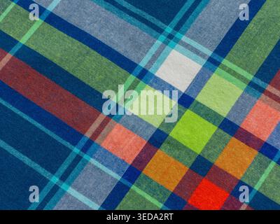 Multi-colored cage fabric cotton texture Stock Photo