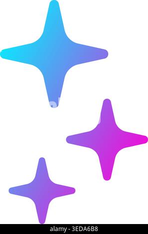 AI star icon. Artificial intelligence symbol. Gradient blue purple digital AI robot sign. Magic star smart assistant. Modern design element. Vector Stock Vector