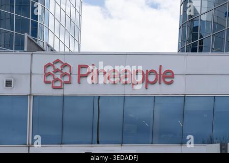 Pineapple headquarters on Gordon Baker Road, North York, Ontario, Canada Stock Photo