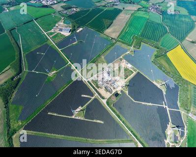 Aerial view of the Chelveston Renewable Energy solar farm featuring ...