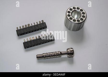 Screwdriver and tools for job and hobby Stock Photo