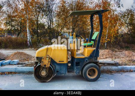 Small skating rink on asphalt close-up for education and publication Stock Photo