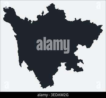 Sichuan, CN, China map. Just a simple border map. Shape of the region. Flat boundary outline. Vector illustration. Stock Vector