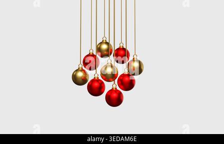 Red pink orange color ball round circle object icon merry christmas happy new year holiday winter season celebration festival december month sphere gi Stock Photo