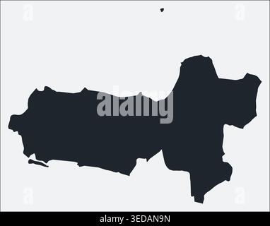 Central Java, Indonesia map. Just a simple border map showing the shape of the region with a plain boundary outline. Vector illustration. Stock Vector