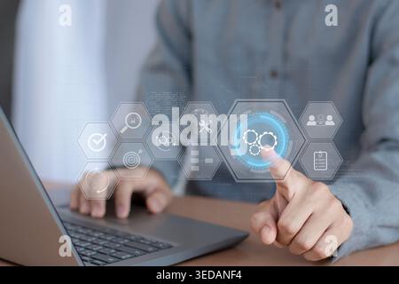 Automation workflow optimization ideas industrial business process marking Stock Photo