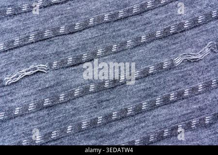 Drawstring grey wool fabric background Stock Photo