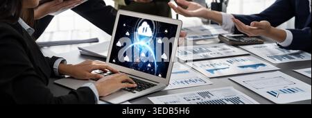 Cloud computing software for brisk remote work and personal data storage Stock Photo
