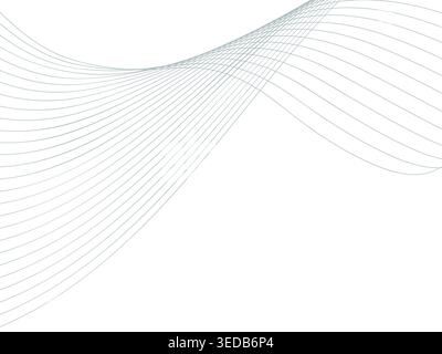 Elegant flowing wave lines create a sophisticated abstract pattern in this minimalist digital art graphic image Stock Vector