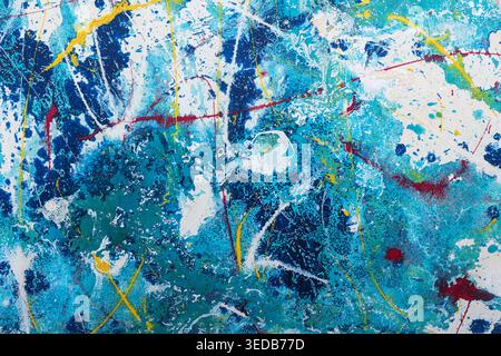 Grunge multicolour painted wall. High resolution abstract color background. Stock Photo