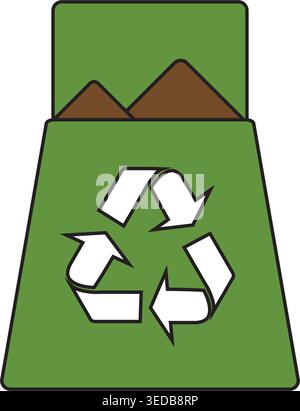 Compost bin symbol promoting organic waste recycling and sustainability isolated vector illustration Stock Vector