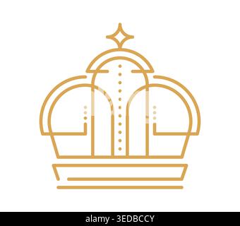 King royal luxury crown line icon or emblem Stock Vector