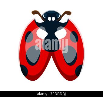Ladybug insect font typeset cartoon letter A Stock Vector