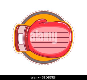 Boxing glove, fighting sport kids memo note Stock Vector