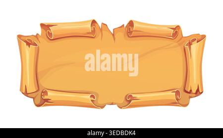 Medieval vintage parchment map manuscript Stock Vector