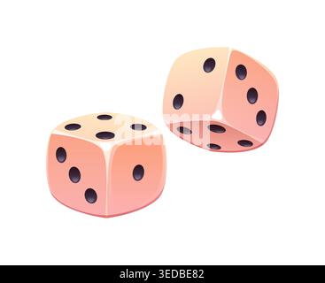 Wild West casino dice game cartoon icon Stock Vector
