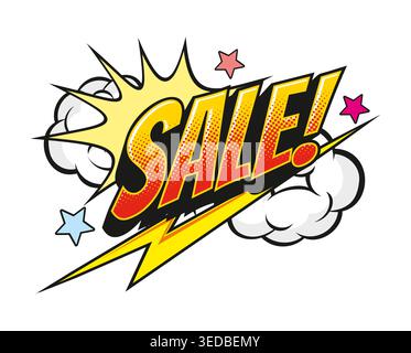 Sale Sale comic sound effect speech bubble sticker Stock Vector