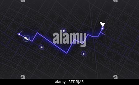 Concept a network of charging station across city. Public stations available along route. Flexible charging solutions for vehicles. Select the most Stock Vector