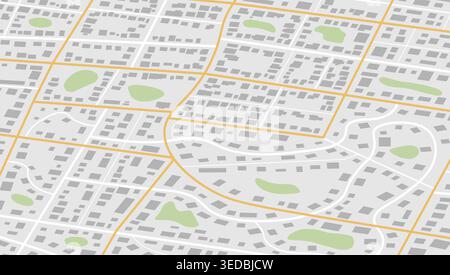 Abstract isometric transportation background. City top view. View from above the map buildings. View from above the map. Detailed view of city Stock Vector