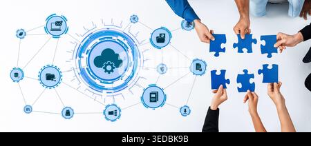 Concept design of managing online documents with cloud storage, digital file management, and secure sharing. Online documents improve workflow, online Stock Photo