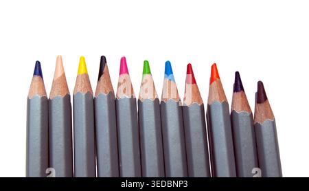 colored pencils isolated on white background Stock Photo