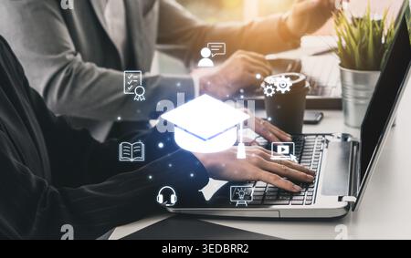 Cloud computing, cloud strategy, and cloud technology transforming digital infrastructure with scalable services, secure data storage, and cloud-based Stock Photo