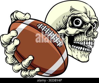 Skeleton Grim Reaper Death Football Team Mascot Stock Vector
