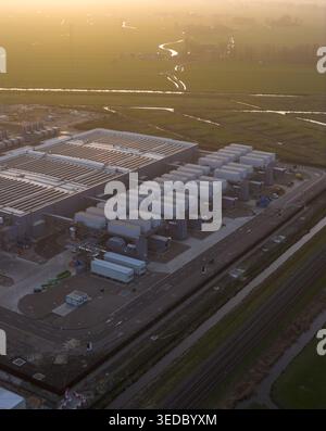 Aerial view of the cooling units and infrastructure at Vantage Data ...