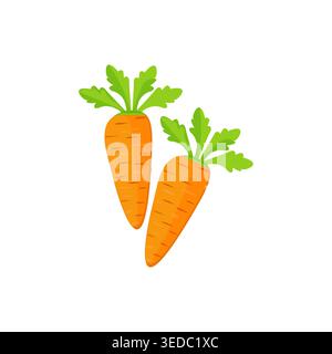 Fresh carrot vegetable vector illustration, healthy food icon isolated Stock Vector