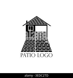 Patio outdoor space logo with home exterior concept Stock Vector