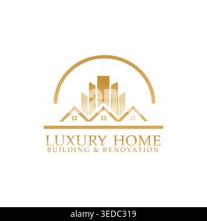 Real estate logo with building and property business concept Stock Vector