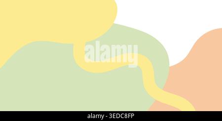 Abstract Pastel Waves in Yellow, Green, and Peach Stock Vector