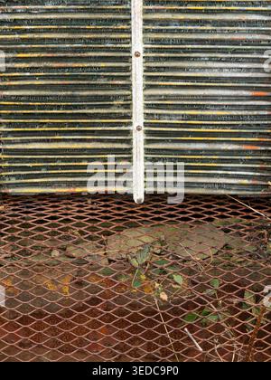 Old, abandoned and rusted equipment on Orkney mainland including WW2 submarine netting Stock Photo