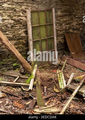 Old, abandoned and rusted equipment on Orkney mainland including WW2 submarine netting Stock Photo