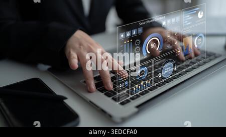 Smart home dashboard manages IoT system. Smart home dashboard controls ...