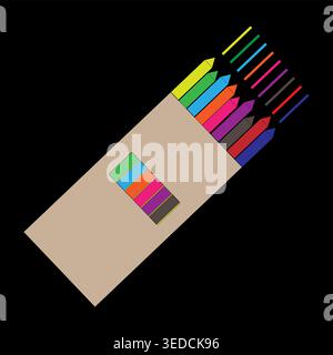 Significant crayon set. Diverse colorful pencils. Professional pencils Vector. Distinguished backgrounding diagonals. Stock Vector