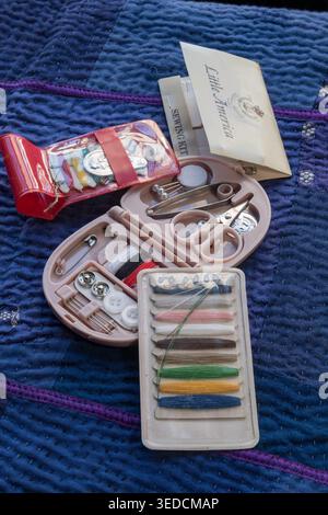 Still life of convenient travel sewing kits,  United States, 2026 Stock Photo