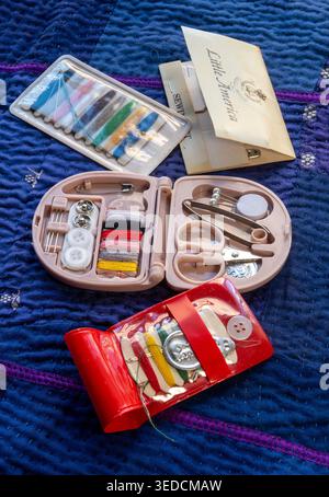 Still life of convenient travel sewing kits,  United States, 2026 Stock Photo