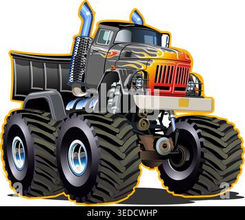 Cartoon Monster Truck. Available EPS-10 separated by groups and layers with transparency effects for one-click recolor Stock Vector