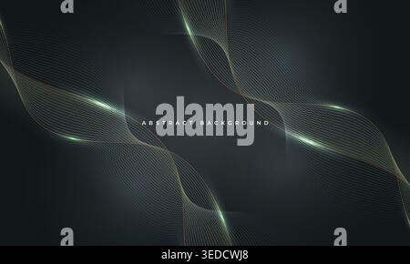 Abstract energy wave lines digital signal technology background. Stock Vector