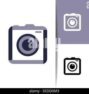 Clean and modern photo camera icon design with minimal style, perfect for apps, websites, UI kits, and digital projects. High-quality vector illustrat Stock Vector