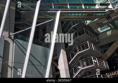 Exterior architectural detail of the Tokyo International Forum, modern convention center in Marunouchi district , Chiyoda City, Tokyo, Japan. Stock Photo
