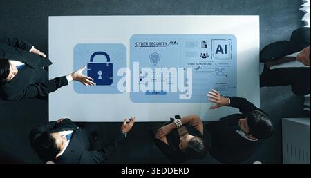 An AI-powered cybersecurity dashboard for cyber data defense. The system includes a secure login portal and provides advanced protection and Stock Photo