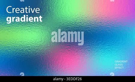 Abstract horizontal gradient background with a painted glass texture, blue and pink colors. Imitation glass, blurred background. Vector Stock Vector