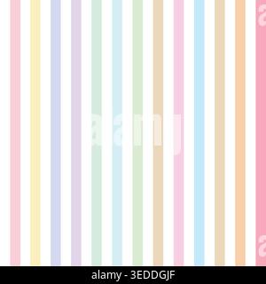Seamless pastel vertical stripes pattern in soft tones, perfect for background, wallpaper, textile, wrapping paper, and modern minimal design projects Stock Vector