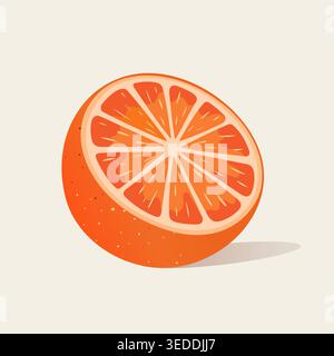 Ripe Clementine Fruit Illustration on White Background Stock Vector