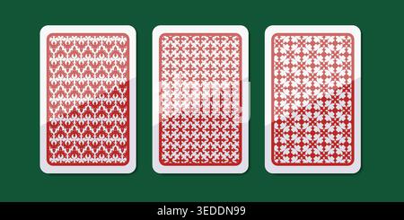 Playing cards back side design set. Vector illustration Stock Vector