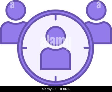 Audience Colored Icon. Vector Icon. Target market, focus group, public relations. Human Resources Concept Stock Vector