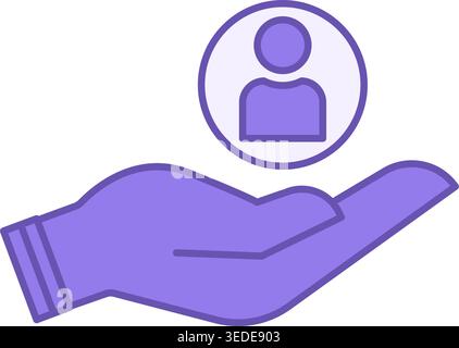Caring Colored Icon. Customer Service Vector Icon. Patient Assistance and Service Support Stock Vector